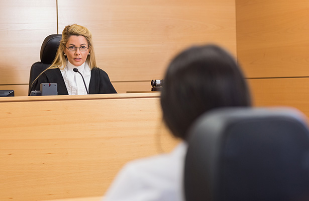 Lawyer listening to the judge