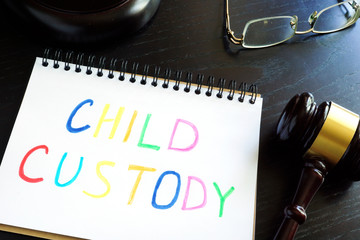child custody paper and gavel